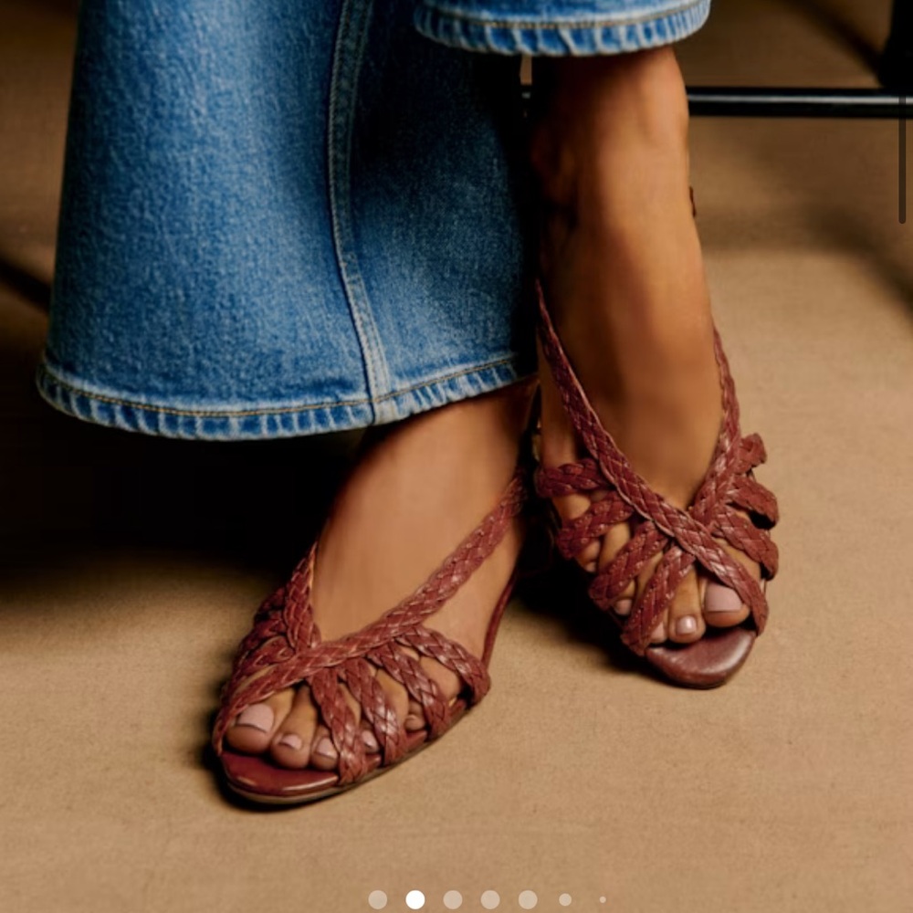 Sezane Woven Tan Sandals